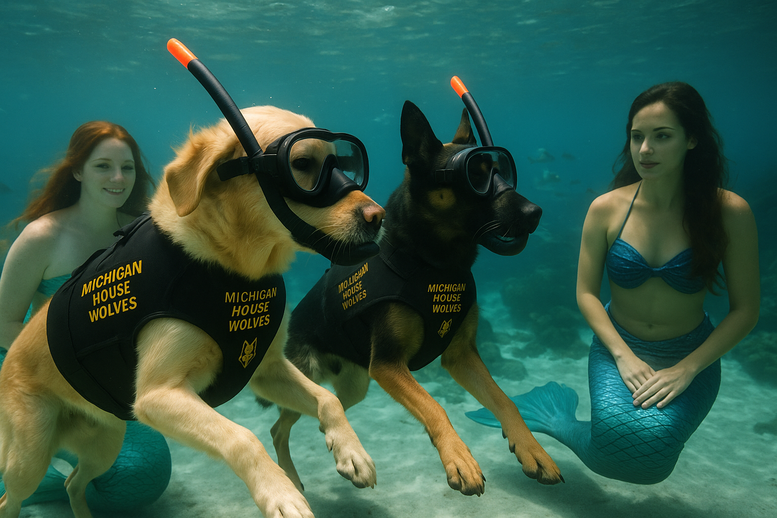 Mermaids with Dogs